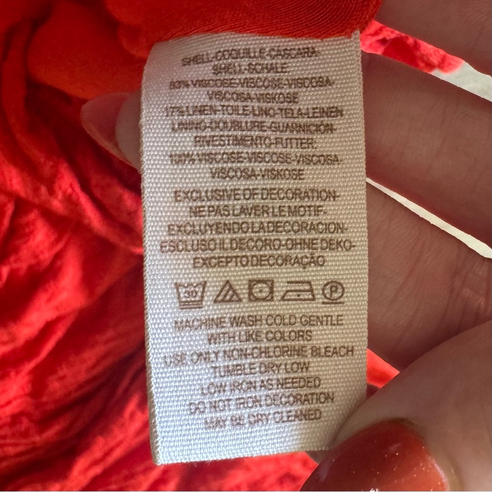 NWOT Free People Begonia‎ Embroidered Boho Top Red Size Small - Picture 6 of 7